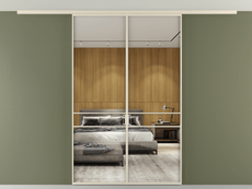 Перегородка Формато вдоль стены на потолок 2 створки