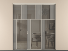 Перегородка Mosaic внутри проёма 3 створки