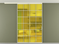 Перегородка Формато вдоль стены на потолок 2 створки с синхронным механизмом