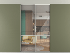 Перегородка Формато внутри проёма скрытое крепление в потолок 2 створки