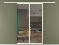 Перегородка Формато вдоль стены 2 створки