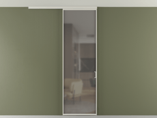 Перегородка Формато вдоль стены на потолок 1 створка