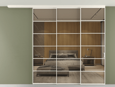 Перегородка Формато вдоль стены на потолок 3 створки с синхронным механизмом