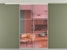 Перегородка Formato вдоль стены на потолок 2 створки с синхронным механизмом