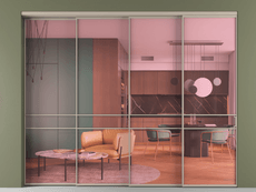 Перегородка Формато внутри проёма 4 створки с синхронным механизмом