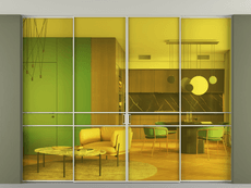 Перегородка Формато внутри проёма скрытое крепление в потолок 4 створки