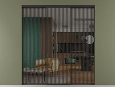 Перегородка Formato внутри проёма трёхстворчатая