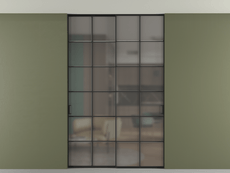 Перегородка Formato внутри проёма скрытое крепление в потолок 2 створки