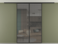 Перегородка Formato вдоль стены на потолок двустворчатая