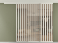 Перегородка Formato вдоль стены на потолок 3 створки с синхронным механизмом