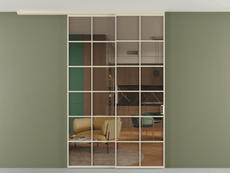 Перегородка Formato вдоль стены на потолок 2 створки с синхронным механизмом