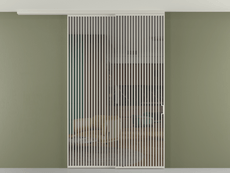 Перегородка Формато вдоль стены на потолок 2 створки с синхронным механизмом