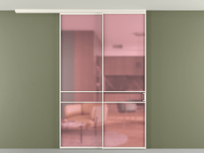 Перегородка Формато вдоль стены на потолок 2 створки с синхронным механизмом