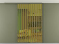 Перегородка Formato вдоль стены на потолок 2 створки с синхронным механизмом