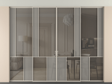 Перегородка Mosaic внутри проёма четырёхстворчатая со скрытым креплением в потолок