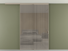 Перегородка Formato вдоль стены на потолок 2 створки с синхронным механизмом