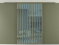 Перегородка Formato вдоль стены на потолок 2 створки