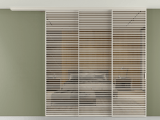 Перегородка Формато вдоль стены на потолок 3 створки с синхронным механизмом