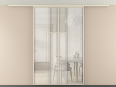 Перегородка Мозаик вдоль стены на потолок 2 створки