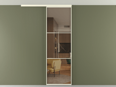 Перегородка Formato вдоль стены на потолок 1 створка