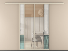 Перегородка Mosaic вдоль стены двустворчатая