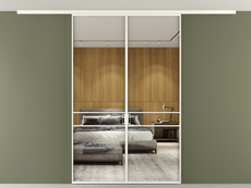 Перегородка Формато вдоль стены на потолок 2 створки