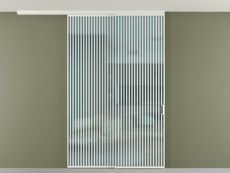 Перегородка Formato вдоль стены на потолок 2 створки с синхронным механизмом