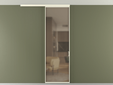 Перегородка Формато вдоль стены на потолок 1 створка