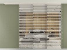 Перегородка Формато вдоль стены на потолок 3 створки с синхронным механизмом