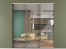 Перегородка Формато внутри проёма 3 створки с синхронным механизмом