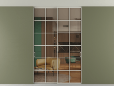 Перегородка Формато внутри проёма скрытое крепление в потолок 2 створки