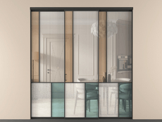 Перегородка Мозаик внутри проёма 3 створки