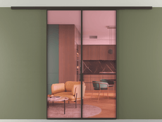 Перегородка Формато вдоль стены на потолок 2 створки