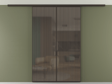 Перегородка Formato вдоль стены на потолок 2 створки