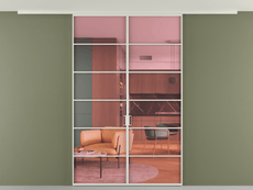 Перегородка Формато вдоль стены на потолок 2 створки