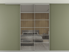 Перегородка Формато вдоль стены на потолок 2 створки с синхронным механизмом