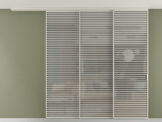 Перегородка Формато вдоль стены на потолок 3 створки с синхронным механизмом