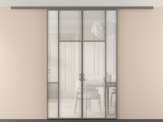 Перегородка Мозаик вдоль стены на потолок 2 створки