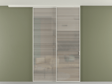 Перегородка Формато вдоль стены на потолок 2 створки с синхронным механизмом