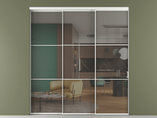 Перегородка Formato внутри проёма 3 створки с синхронным механизмом