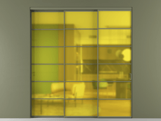 Перегородка Formato внутри проёма 3 створки с синхронным механизмом