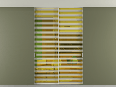 Перегородка Формато внутри проёма скрытое крепление в потолок 2 створки