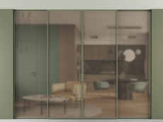 Перегородка Формато внутри проёма скрытое крепление в потолок 4 створки