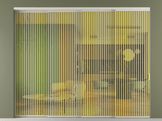 Перегородка Formato внутри проёма 4 створки с синхронным механизмом