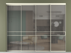 Перегородка Formato внутри проёма 4 створки с синхронным механизмом