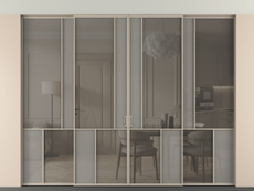 Перегородка Мозаик внутри проёма скрытое крепление в потолок 4 створки