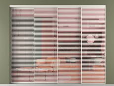 Перегородка Формато внутри проёма 4 створки с синхронным механизмом