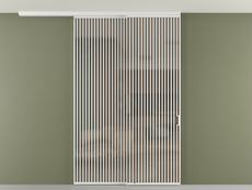 Перегородка Formato вдоль стены на потолок 2 створки с синхронным механизмом