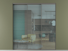 Перегородка Formato внутри проёма 3 створки с синхронным механизмом