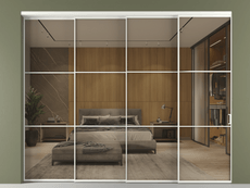 Перегородка Формато внутри проёма 4 створки с синхронным механизмом